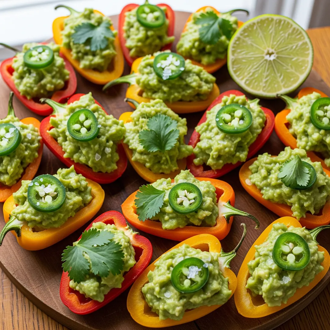 Zesty Guacamole-Stuffed Mini Sweet Peppers