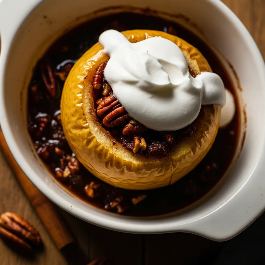 Cinnamon Baked Apples with Toasted Pecan Coconut Cream Filling