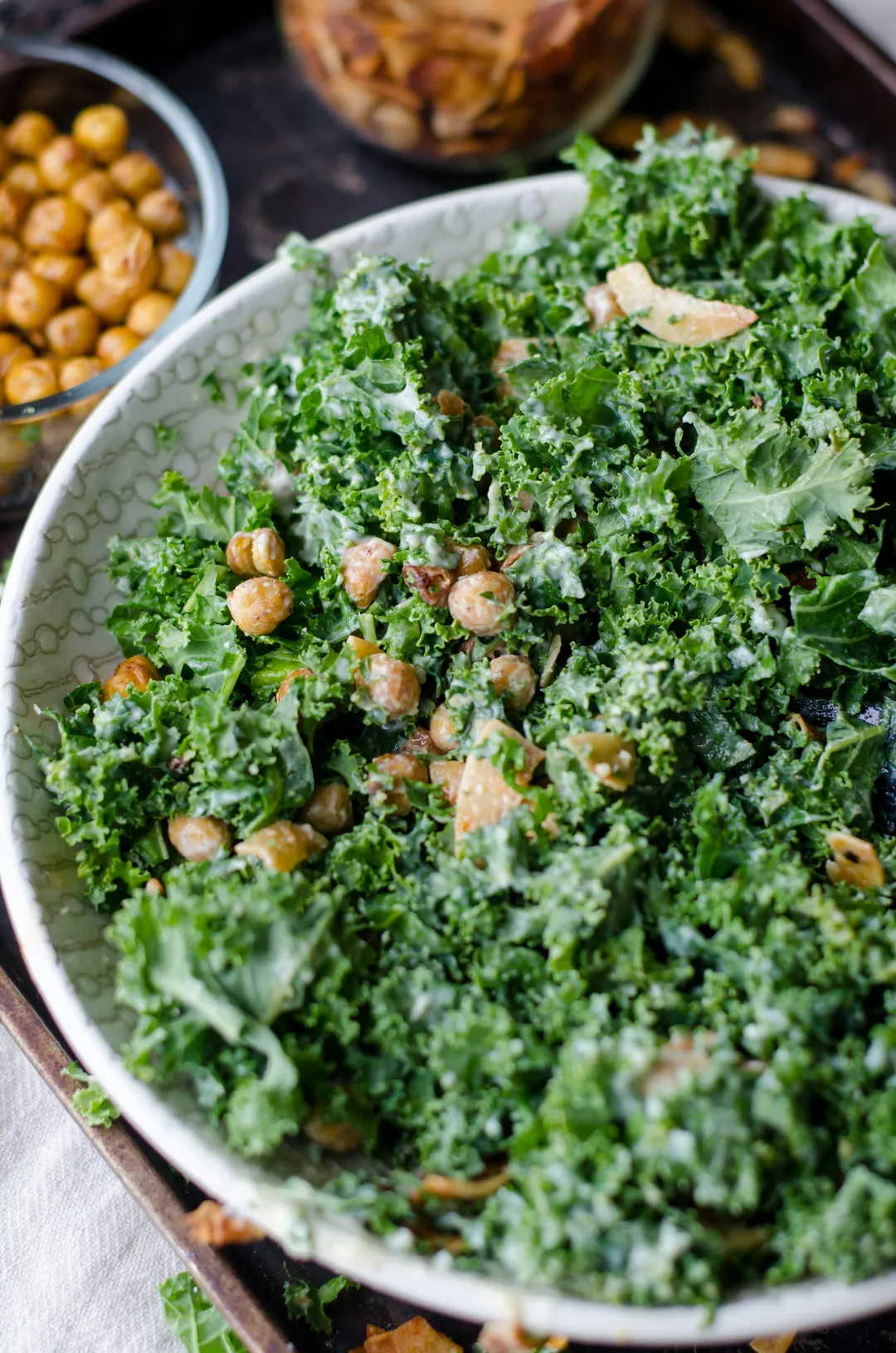Kale Salad with Wild-Caught Tuna, Sliced Almonds, and Feta
