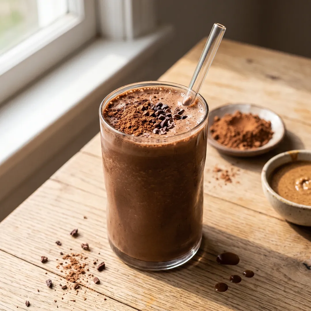 Dark Chocolate Collagen Beauty Shake with Coconut Milk and Almond Butter