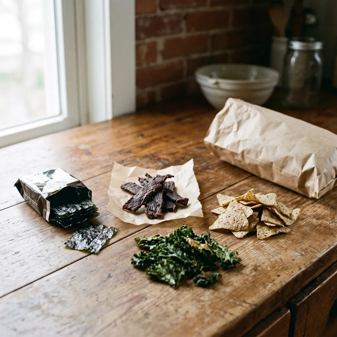 Healthy Swaps for Potato Chips: 4 Crunchy Real-Food Alternatives. AI-generated image.