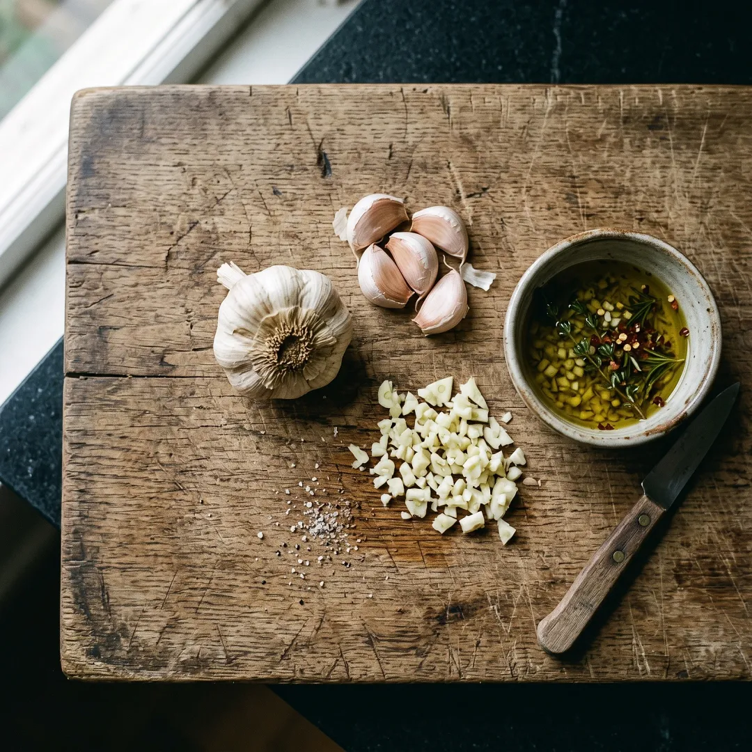 Raw Garlic vs. Cooked Garlic: Which One Is Actually Better for You?. AI-generated image.
