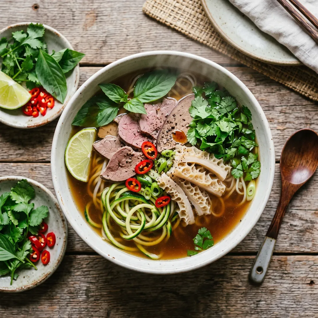 Vietnamese Pho-Style Beef Offal Lunch Bowl