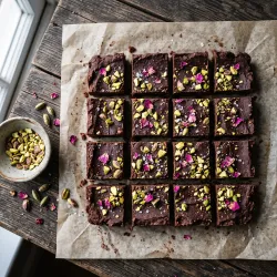 Cardamom Rose Chocolate Burfi with Pistachio and Sea Salt