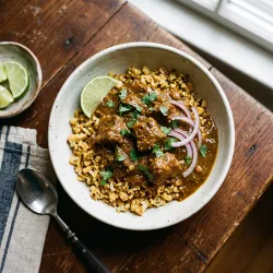 Kerala-Style Veal Coconut Curry with Roasted Cauliflower Rice