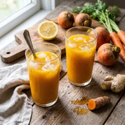 Golden Beet and Carrot Ginger Turmeric Juice