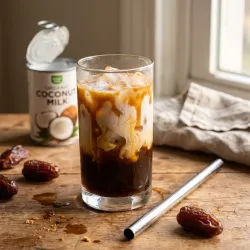 Iced Vanilla Caramel Paleo Coffee with Coconut Milk