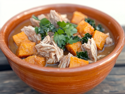 Paleo Chicken, Kale, and Sweet Potato Stew