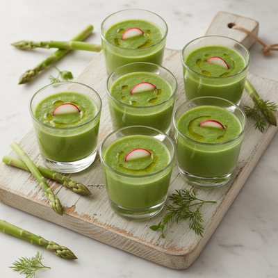 Chilled Asparagus and Herb Soup Shooters