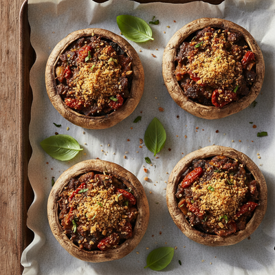 Italian Sausage and Sun-Dried Tomato Stuffed Portobello Mushrooms