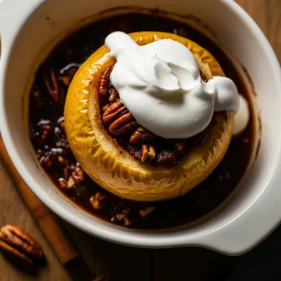 Cinnamon Baked Apples with Toasted Pecan Coconut Cream Filling