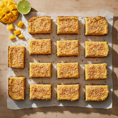 Toasted Coconut and Mango Paleo Dessert Bars