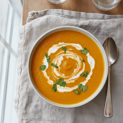 Creamy Roasted Carrot Ginger Soup