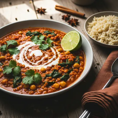 Smoky Red Lentil and Roasted Tomato Curry with Coconut Milk