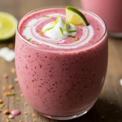 Strawberry Coconut Milk Paleo Smoothie with Vanilla and Lime
