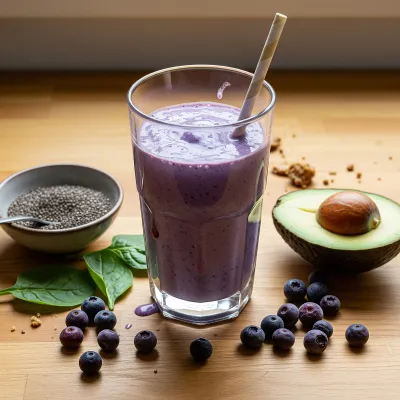 Wild Blueberry Avocado Slim-Down Paleo Smoothie