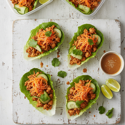 Sesame Ginger Chicken Lettuce Wrap Lunch Bowls