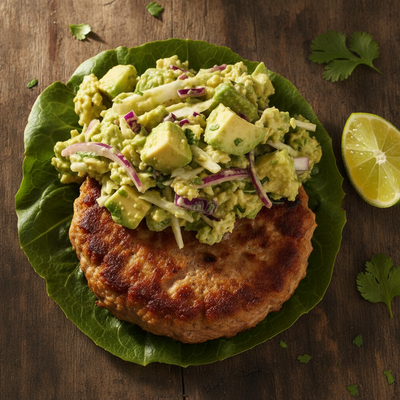 Smoky Chipotle Turkey Burgers with Avocado Lime Slaw