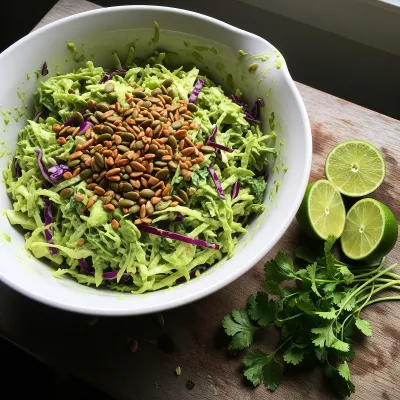 Avocado Lime Paleo Coleslaw with Toasted Pepitas