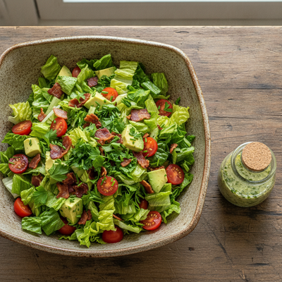 Crispy Bacon and Avocado Summer Salad with Herb Vinaigrette