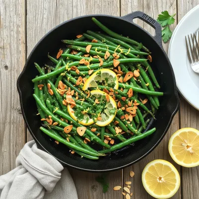 Sautéed Green Beans with Crispy Garlic and Toasted Almonds