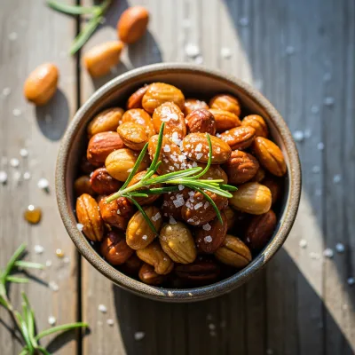 Smoky Honey Rosemary Roasted Mixed Nuts