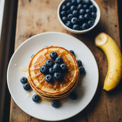 Banana Blueberry Almond Flour Paleo Pancakes