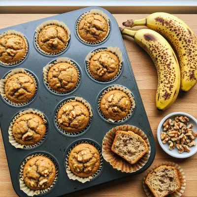 Banana Walnut Almond Flour Paleo Breakfast Muffins