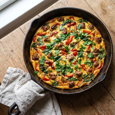 Roasted Red Pepper and Italian Sausage Paleo Frittata