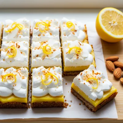Zesty Lemon Coconut Cream Bars with Almond Date Crust