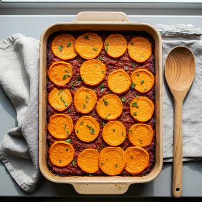 Smoky Ground Beef and Sweet Potato Paleo Dinner Casserole