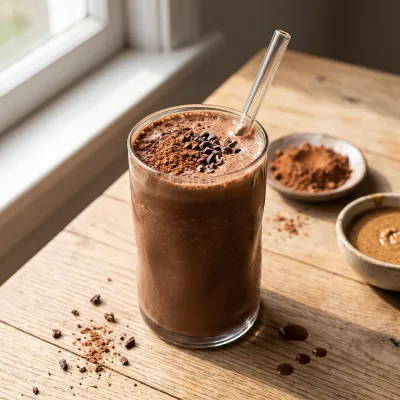 Dark Chocolate Collagen Beauty Shake with Coconut Milk and Almond Butter