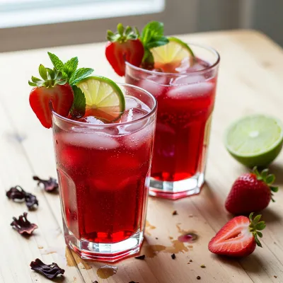 Sparkling Strawberry Hibiscus Paleo Mocktail