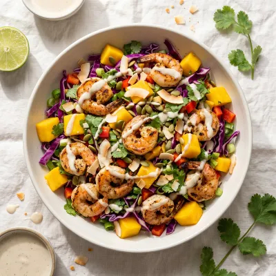 Grilled Shrimp and Mango Chopped Salad with Coconut Lime Dressing