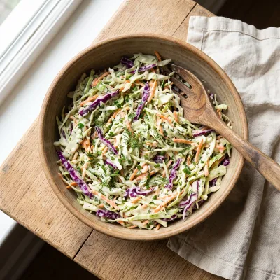 Creamy Paleo Coleslaw with Apple Cider Vinegar and Fresh Herbs