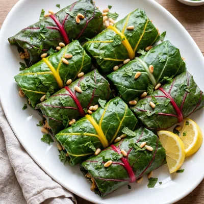 Swiss Chard Wraps with Spiced Ground Turkey and Cauliflower Rice