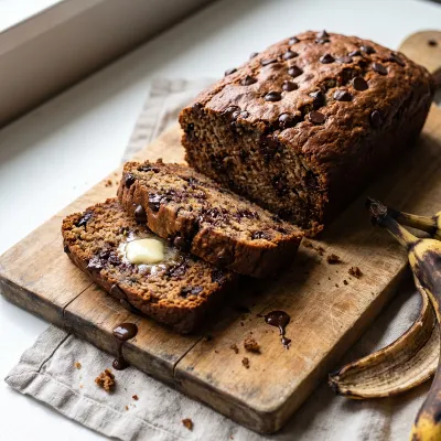 Moist Paleo Banana Bread with Almond Flour and Dark Chocolate Chips