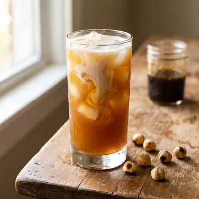 Iced Vanilla Hazelnut Paleo Coffee