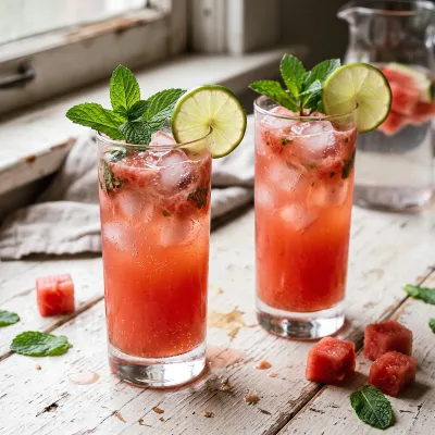 Sparkling Watermelon Mint Paleo Mocktail