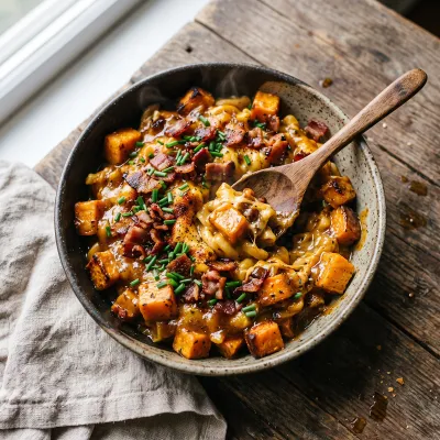 Smoky Bacon and Sweet Potato "Mac" and Cheese