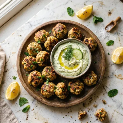 Greek Elk Meatballs with Tzatziki-Style Avocado Dip