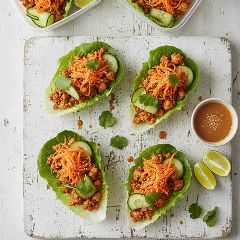 Sesame Ginger Chicken Lettuce Wrap Lunch Bowls