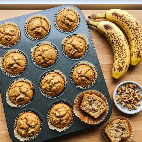 Banana Walnut Almond Flour Paleo Breakfast Muffins