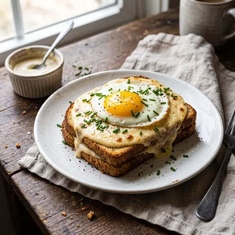 Paleo Croque Madame with Almond Flour Bread and Cashew Bechamel