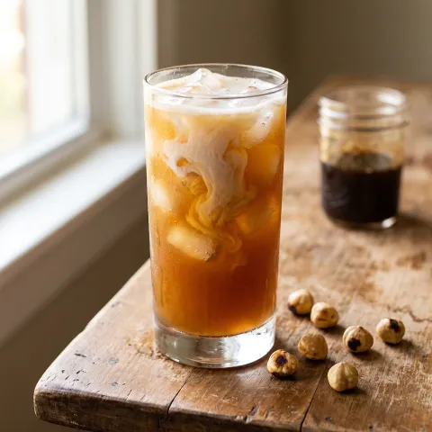 Iced Vanilla Hazelnut Paleo Coffee