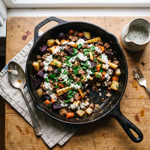 Lamb and Root Vegetable Breakfast Hash
