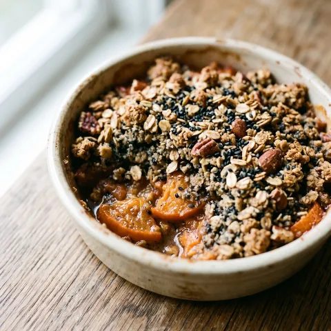 Korean Black Sesame Persimmon Paleo Crumble
