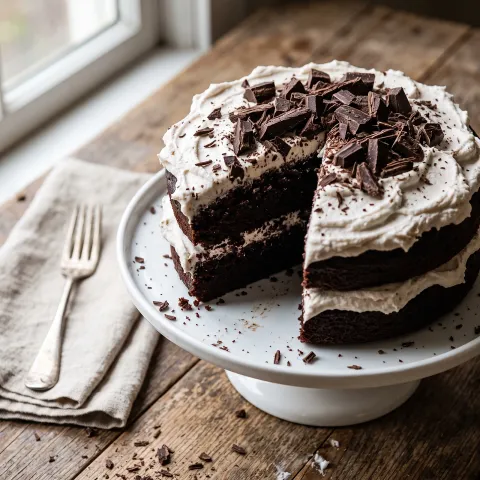 Paleo Diner-Style Chocolate Layer Cake with Whipped Coconut Frosting