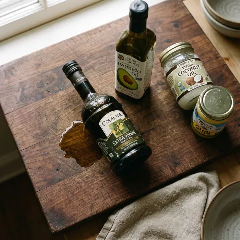Cooking Oil Labels Decoded: Which Oil, When, and Why It Actually Depends. AI-generated image.