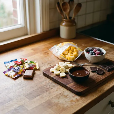 Swap Candy for Frozen Fruit and Dark Chocolate: 4 Sweet-Tooth Fixes That Actually Work. AI-generated image.